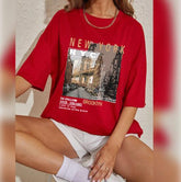 Cherry Red Charm Women's Oversize Shirt - 19bay